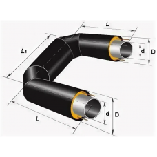 П-образный компенсатор ППУ ОЦ тип 2 Ст10 26,8х2,5х48,55х1000 мм ГОСТ 10704-91